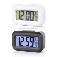 Mini reloj LCD portátil de viaje, despertador Digital electrónico con fecha, temperatura interior, luz de repetición,