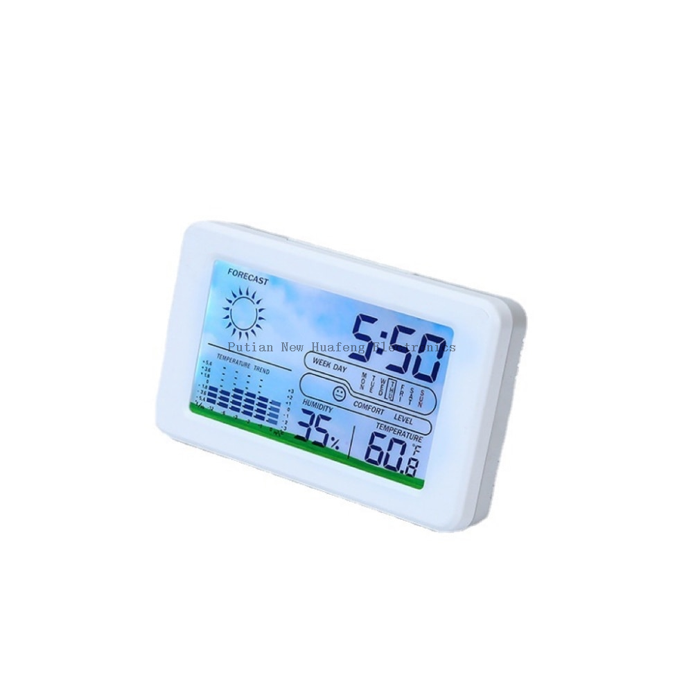 Reloj de mesa digital LCD para oficina y hogar, oficina, dormitorio, mesita de noche, temperatura y humedad