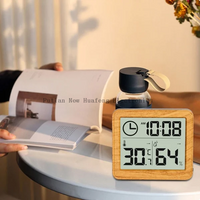 Higrómetro y temperatura digital para carpintería, reloj electrónico, sin contacto, estación meteorológica para decoración de escritorio