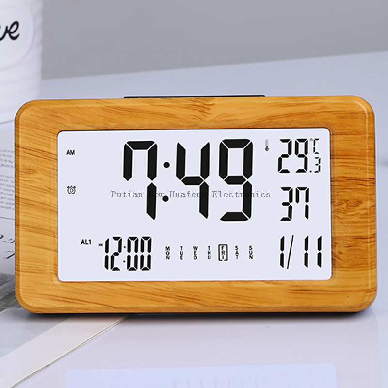 Reloj despertador de mesa Digital para interiores, regalo de regreso a la escuela, calendario, temperatura, humedad, luz trasera, superventas, 2022