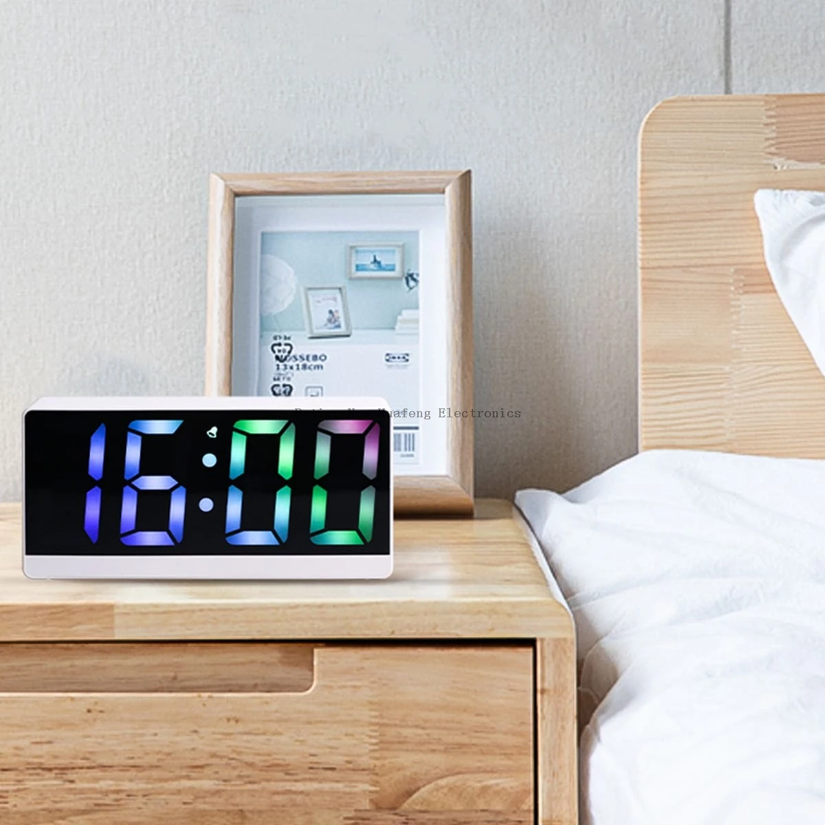 Reloj con espejo LED Digital controlado por voz con visualización de temperatura y tiempo para dormitorio y oficina