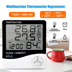 Termómetro de humedad higrómetro estación meteorológica reloj Htc-1 medidor de temperatura termo ambiente