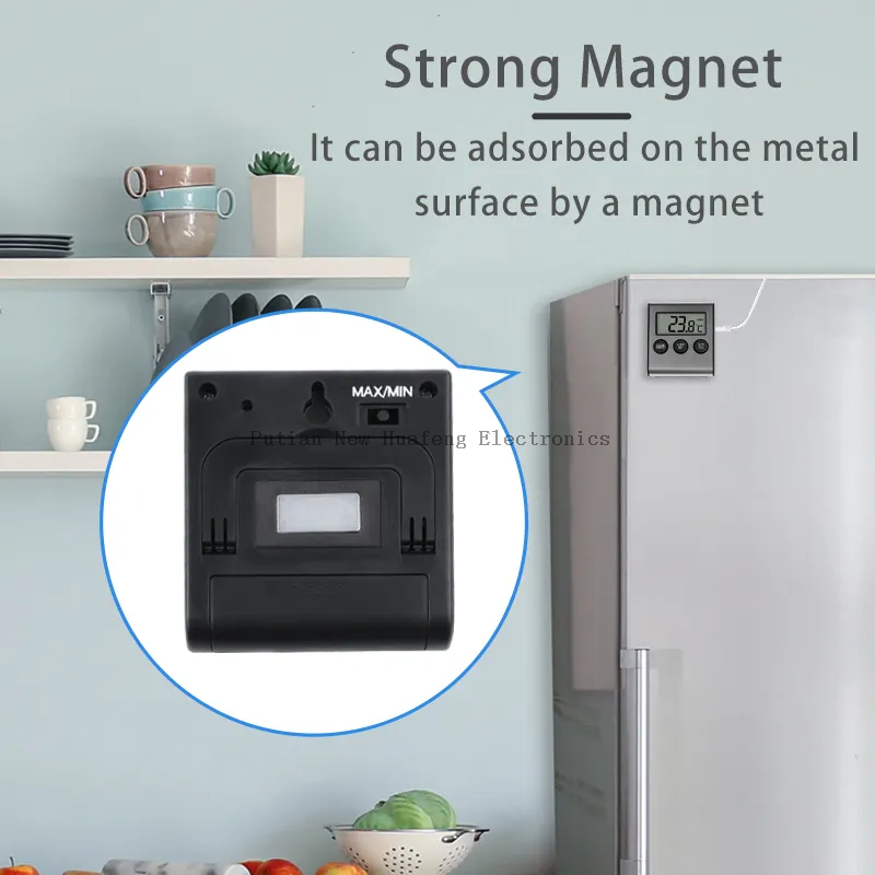 Alarma digital para congelador con sonda magnética, medidor de temperatura para cámara fría, monitor, termómetro para refrigerador