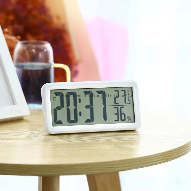 Estación meteorológica de temperatura y humedad, reloj despertador de escritorio, mesa multifuncional Digital LCD delgada, vendedor caliente de fábrica BSCI