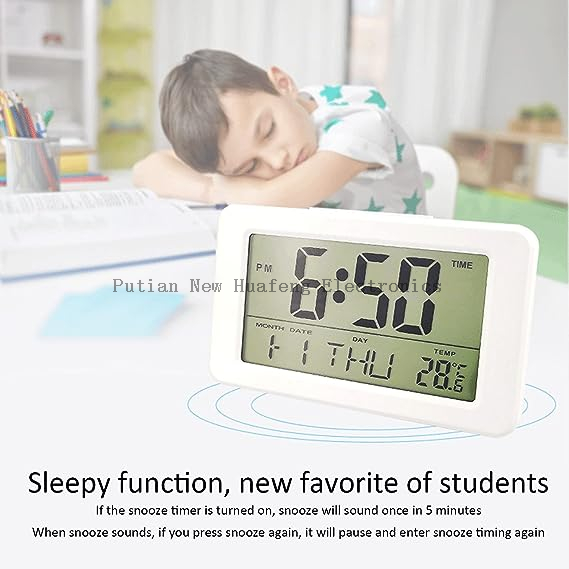 Reloj despertador electrónico multifuncional: estilo simple, pantalla luminosa, perfecto para estudiantes y uso junto a la cama, ¡no requiere baterías!
