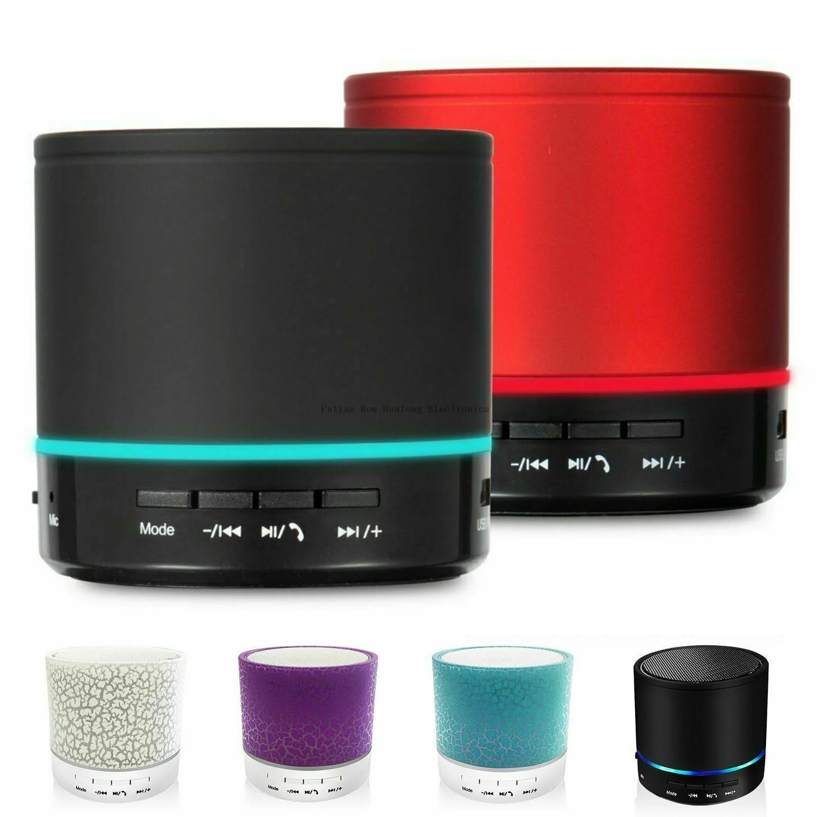 Promoción Radio FM portátil Luz LED S08U Mini altavoz inalámbrico Bluetooth compatible con MP3 AUX y tarjeta TF