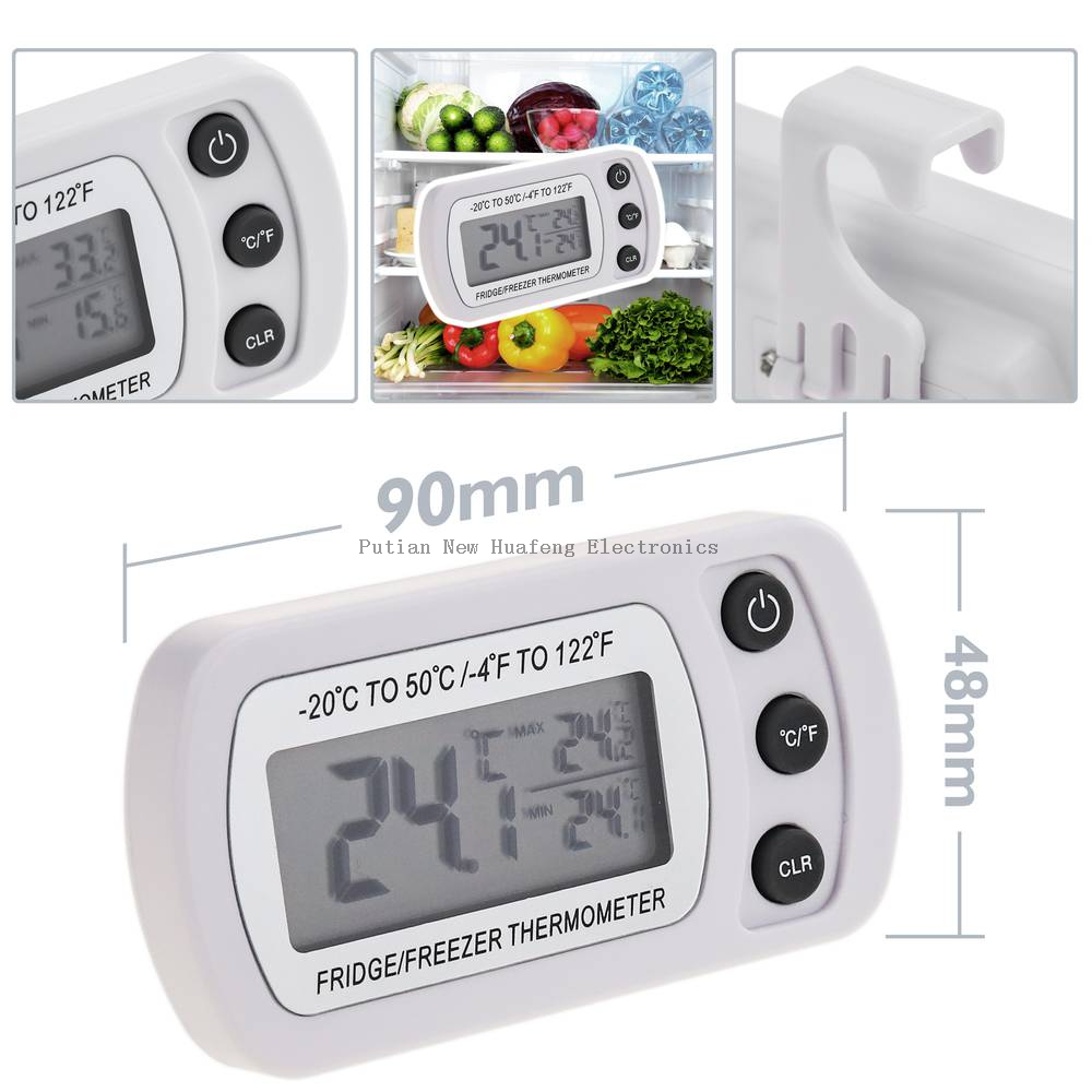 Termómetro digital impermeable para refrigerador y congelador con imán