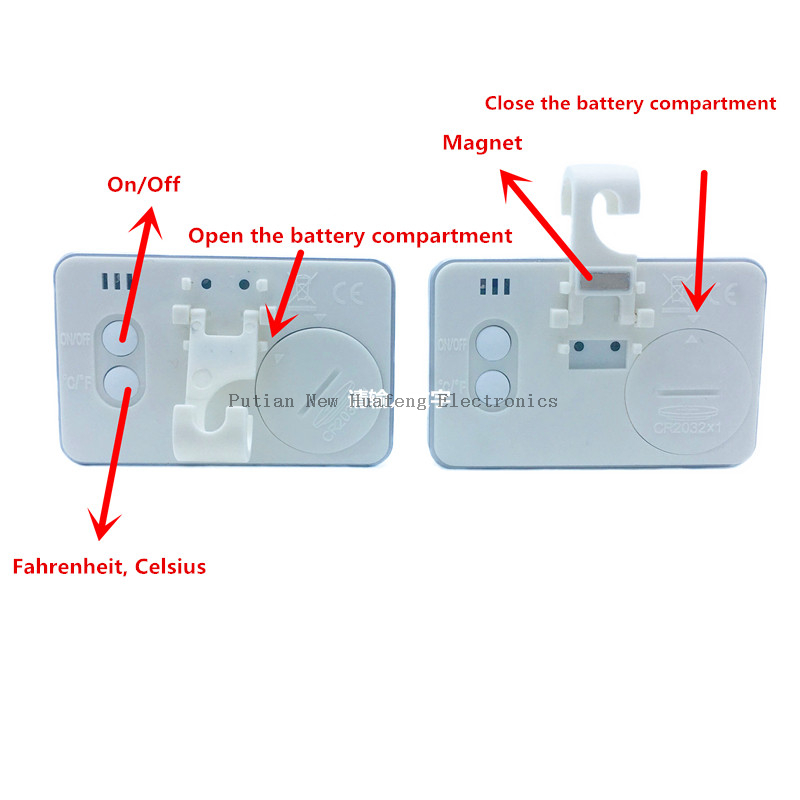 Termómetro electrónico para refrigerador Digital, termómetro Digital para el hogar, resistente al agua, de alta precisión, congelador, soporte ajustable