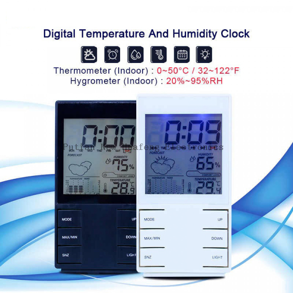 Reloj electrónico para interiores, termómetro de temperatura y humedad, termómetro Digital LCD e higrómetro, estación meteorológica