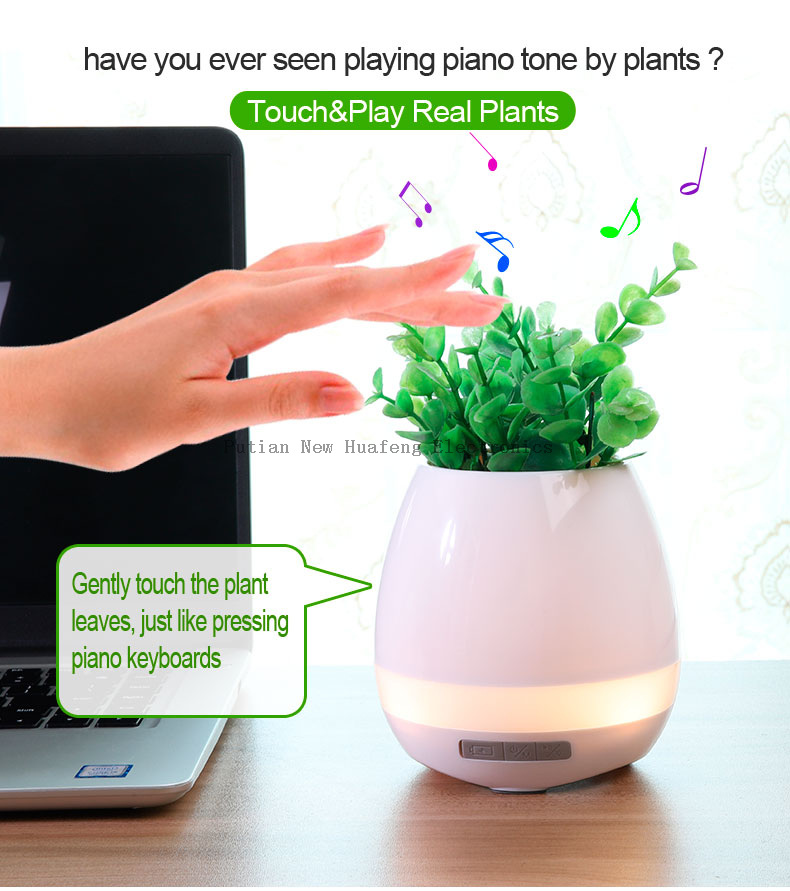 Presidente inalámbrico de la interacción elegante de la planta de la maceta de la música del regalo de la Navidad con la luz colorida