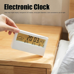 Reloj despertador de mesa con estación meteorológica con pantalla de calendario