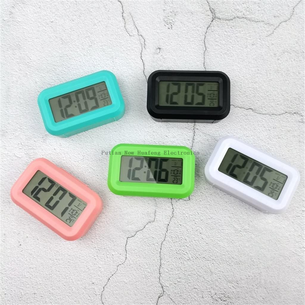 Mini reloj LCD portátil de viaje, despertador Digital electrónico con fecha, temperatura interior, luz de repetición,