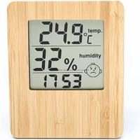 Termómetro higrómetro digital para interiores, termómetro de bambú y medidor de humedad con monitor de temperatura y humedad, para el hogar, dormitorio, habitación de bebé, oficina, invernadero, bodega