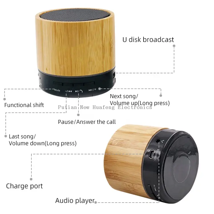 Presidente portátil inalámbrico vendedor caliente de Bluetooth del mini Presidente de Bluetooth de madera respetuoso del medio ambiente