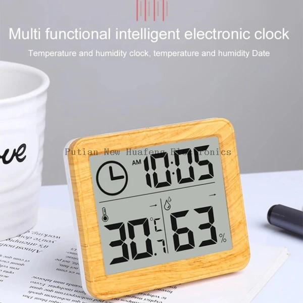 Higrómetro y temperatura digital para carpintería, reloj electrónico, sin contacto, estación meteorológica para decoración de escritorio