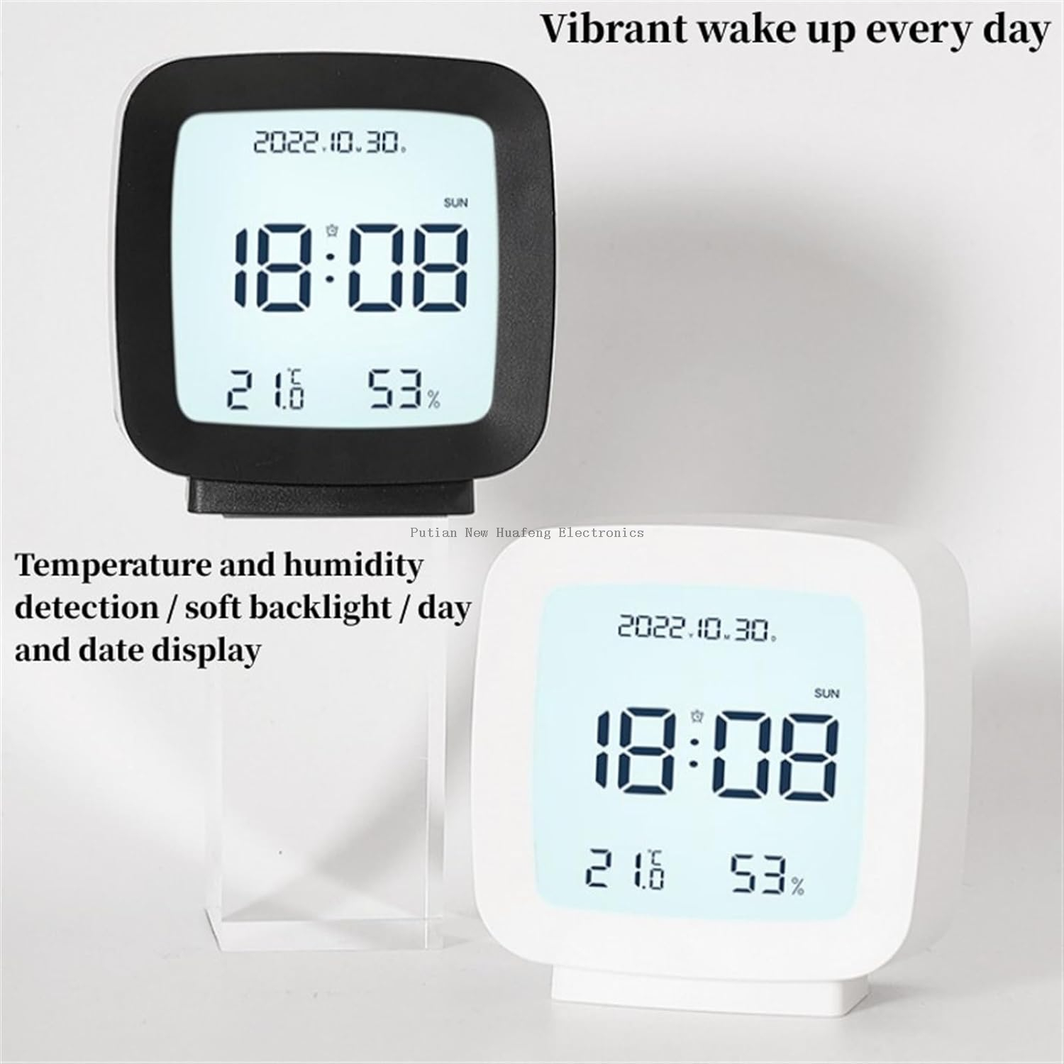 Mesa de Control de sonido de fábrica BSCI, reloj despertador multifuncional Digital LCD, estación meteorológica, despertador de temperatura y humedad 