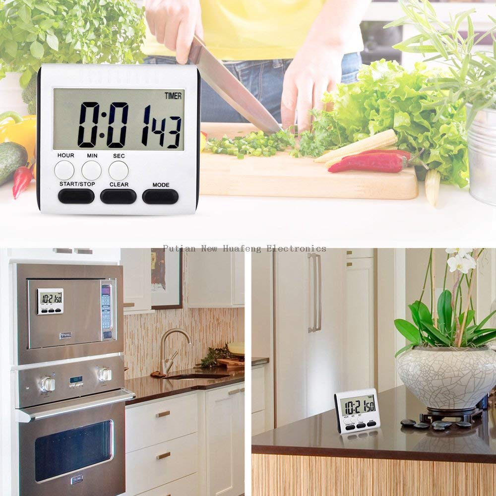  Temporizador de cocina de 24 horas, temporizador Digital, temporizador de aula para profesores con reloj de cocina, alarma fuerte para niños y potente Magget