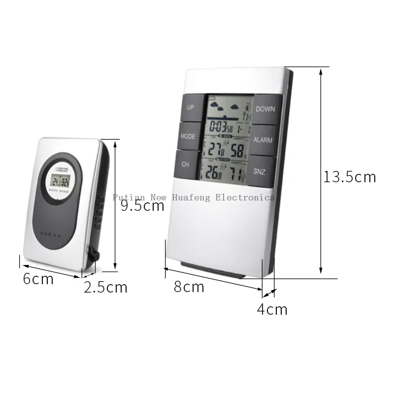 Reloj de estación meteorológica inalámbrico para interiores y exteriores, reloj Digital con temperatura y humedad, relojes de escritorio y mesa