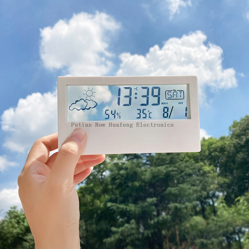 Reloj despertador de mesa con estación meteorológica con pantalla de calendario