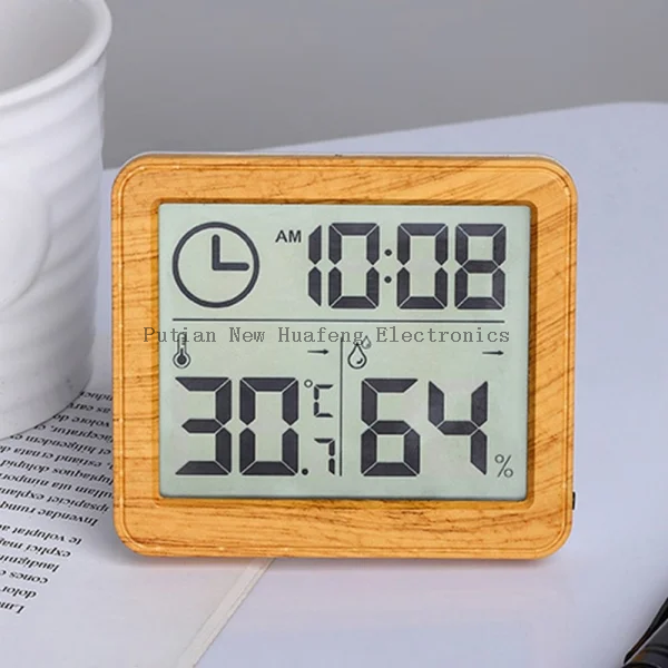 Higrómetro y temperatura digital para carpintería, reloj electrónico, sin contacto, estación meteorológica para decoración de escritorio