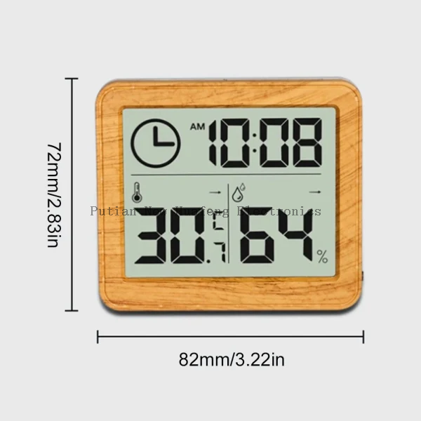 Higrómetro y temperatura digital para carpintería, reloj electrónico, sin contacto, estación meteorológica para decoración de escritorio