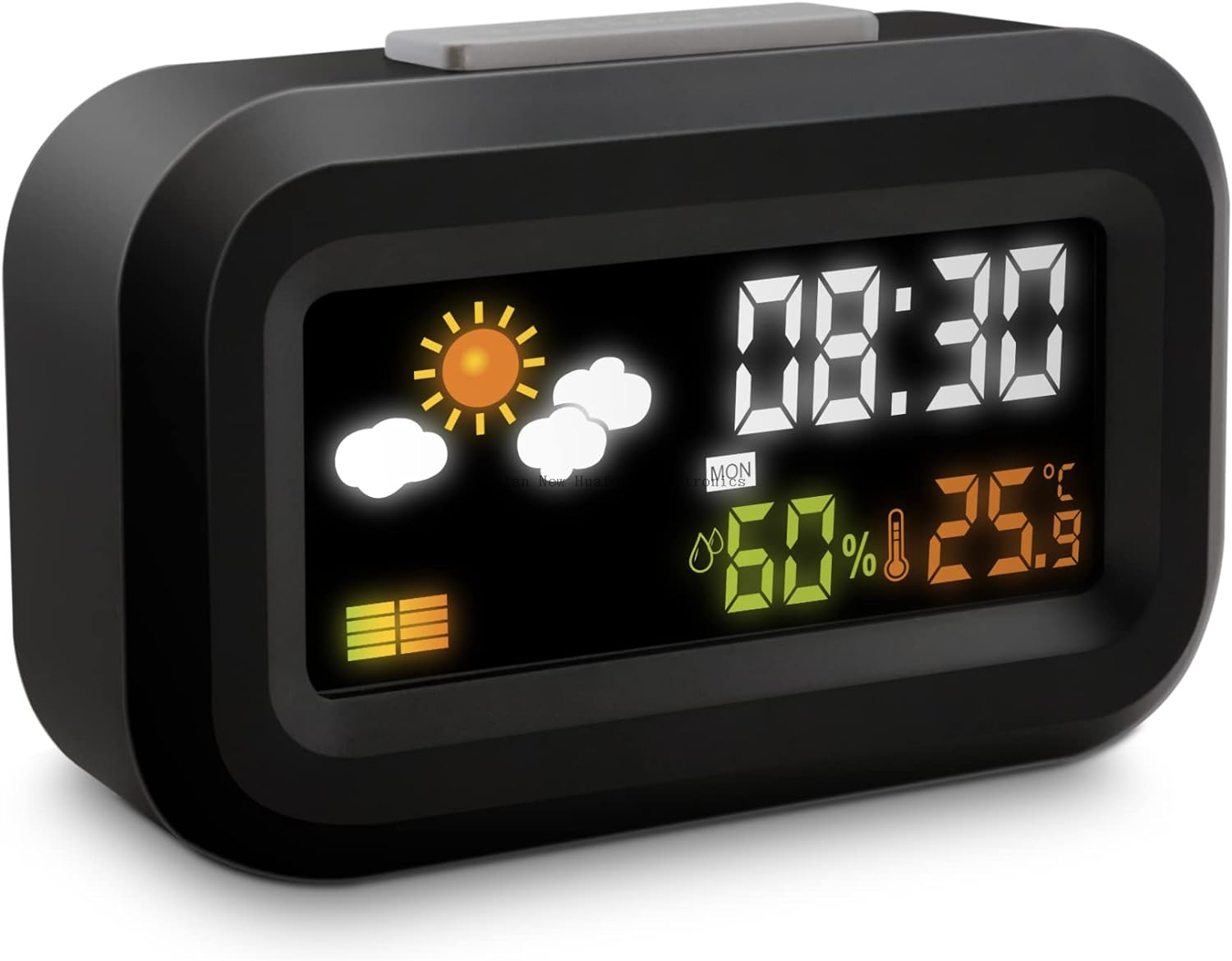 Reloj despertador Digital de viaje con pantalla LCD retroiluminada operada por batería despertador de 12/24 horas calendario meteorológico temperatura humedad