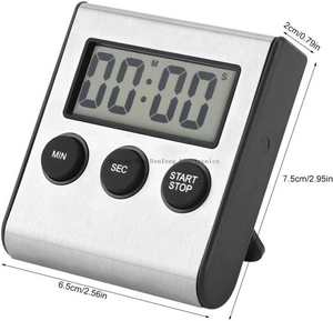Temporizador digital de cocina Temporizador montado en la pared de escritorio Despertador con alarma Dígito grande con alarma, Dígito grande, Soporte trasero