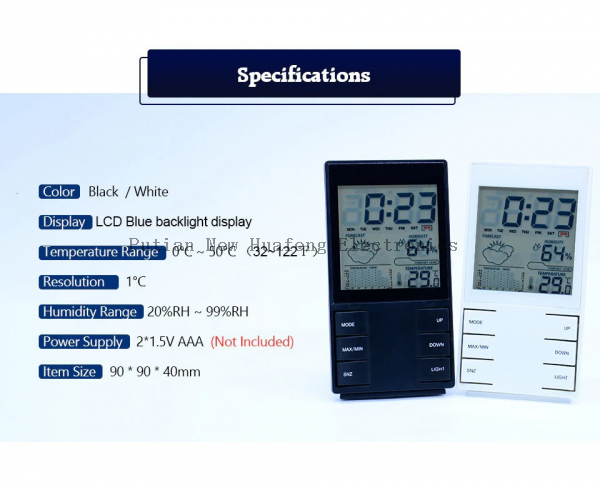 Reloj electrónico para interiores, termómetro de temperatura y humedad, termómetro Digital LCD e higrómetro, estación meteorológica