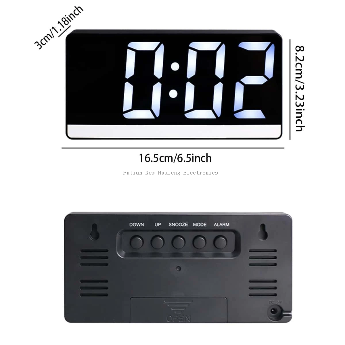 Reloj con espejo LED Digital controlado por voz con visualización de temperatura y tiempo para dormitorio y oficina