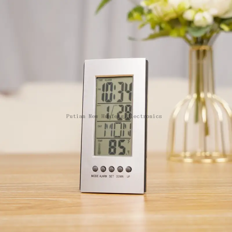 Habitación interior LCD Despertador Termómetro digital Higrómetro