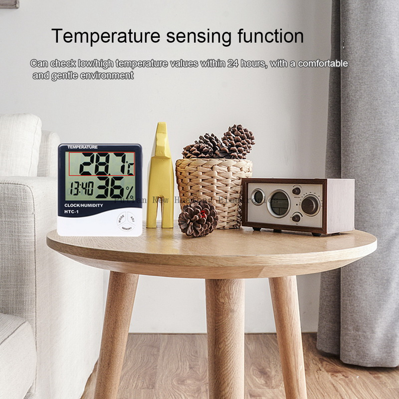 Termómetro de humedad higrómetro estación meteorológica reloj Htc-1 medidor de temperatura termo ambiente