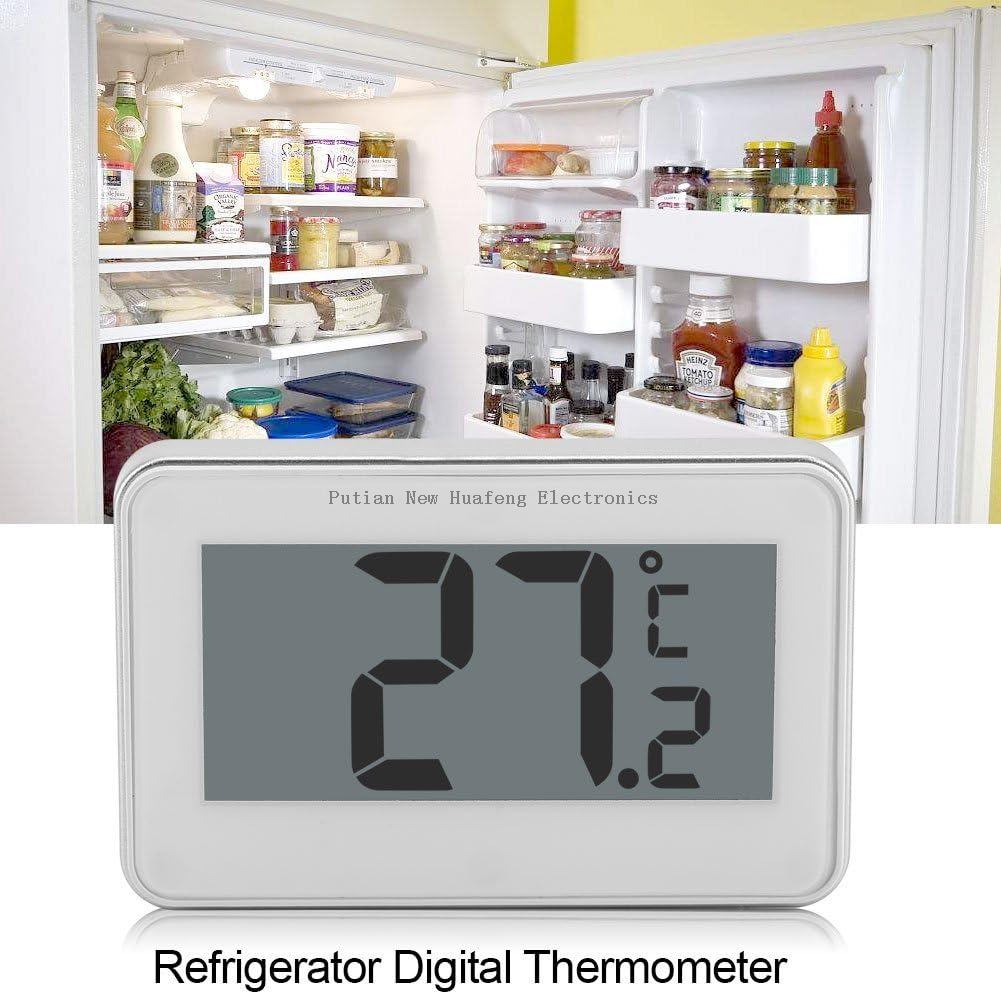 Termómetro electrónico para refrigerador Digital, termómetro Digital para el hogar, resistente al agua, de alta precisión, congelador, soporte ajustable