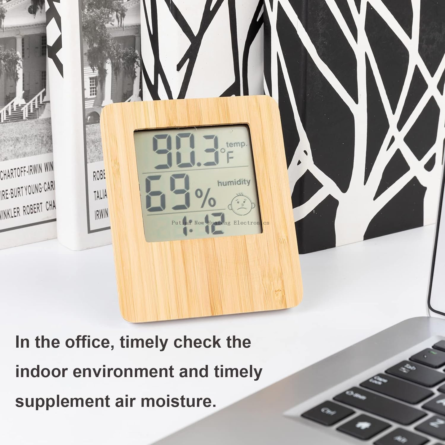 Termómetro higrómetro digital para interiores, termómetro de bambú y medidor de humedad con monitor de temperatura y humedad, para el hogar, dormitorio, habitación de bebé, oficina, invernadero, bodega