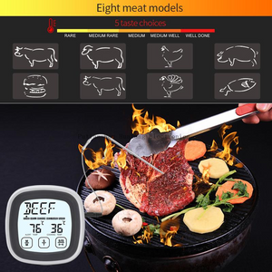 Termómetro de cocina inalámbrico con pantalla táctil, temporizador, parrilla de leche en polvo y Monitor de temperatura de cocción de alimentos, temperatura inteligente