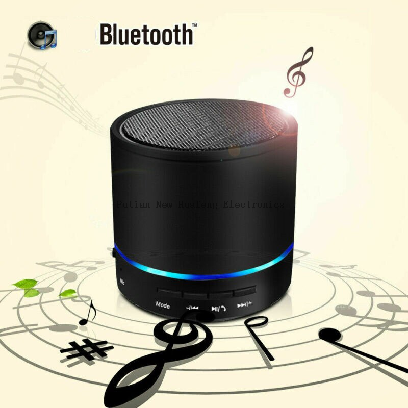 Promoción Radio FM portátil Luz LED S08U Mini altavoz inalámbrico Bluetooth compatible con MP3 AUX y tarjeta TF