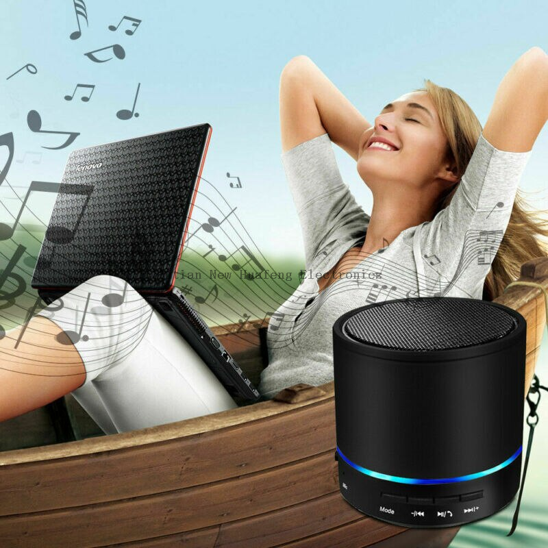 Promoción Radio FM portátil Luz LED S08U Mini altavoz inalámbrico Bluetooth compatible con MP3 AUX y tarjeta TF