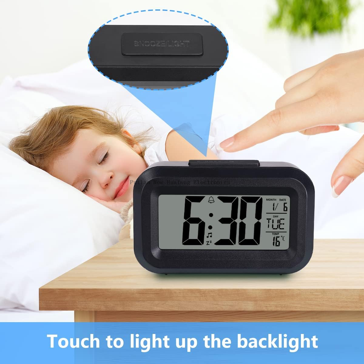 Mini reloj LCD portátil de viaje, despertador Digital electrónico con fecha, temperatura interior, luz de repetición,