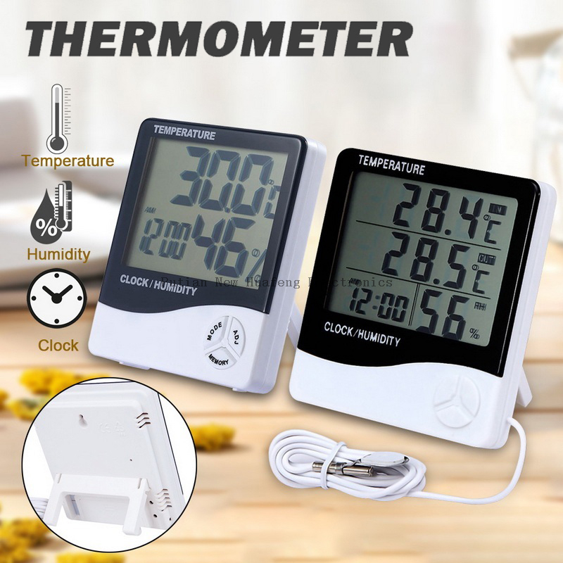 Termómetro de humedad higrómetro estación meteorológica reloj Htc-1 medidor de temperatura termo ambiente