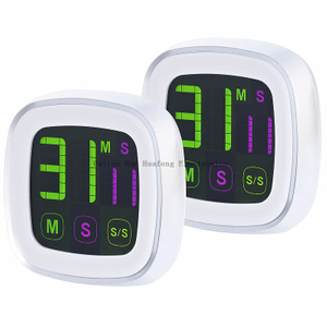 Temporizador de ducha eléctrico, artículos de cocina, despertador Digital con pantalla táctil, reloj/termómetro/alarma/temporizador