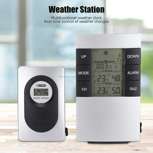 Reloj de estación meteorológica inalámbrico para interiores y exteriores, reloj Digital con temperatura y humedad, relojes de escritorio y mesa