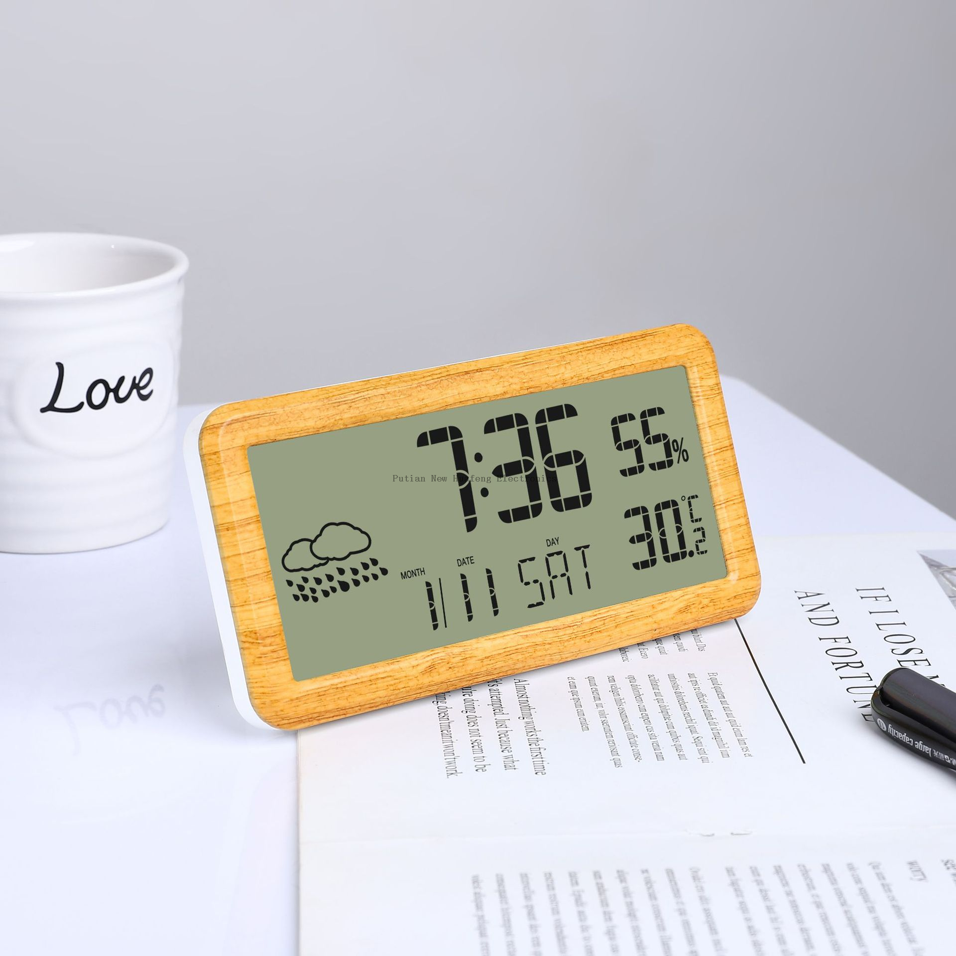 Reloj despertador Digital bonito inteligente despertador Reloj de escritorio reloj con soporte de noche mesitas de noche digitales reloj despertador de madera