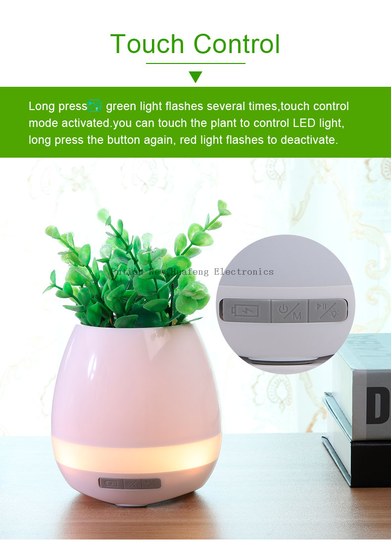 Presidente inalámbrico de la interacción elegante de la planta de la maceta de la música del regalo de la Navidad con la luz colorida