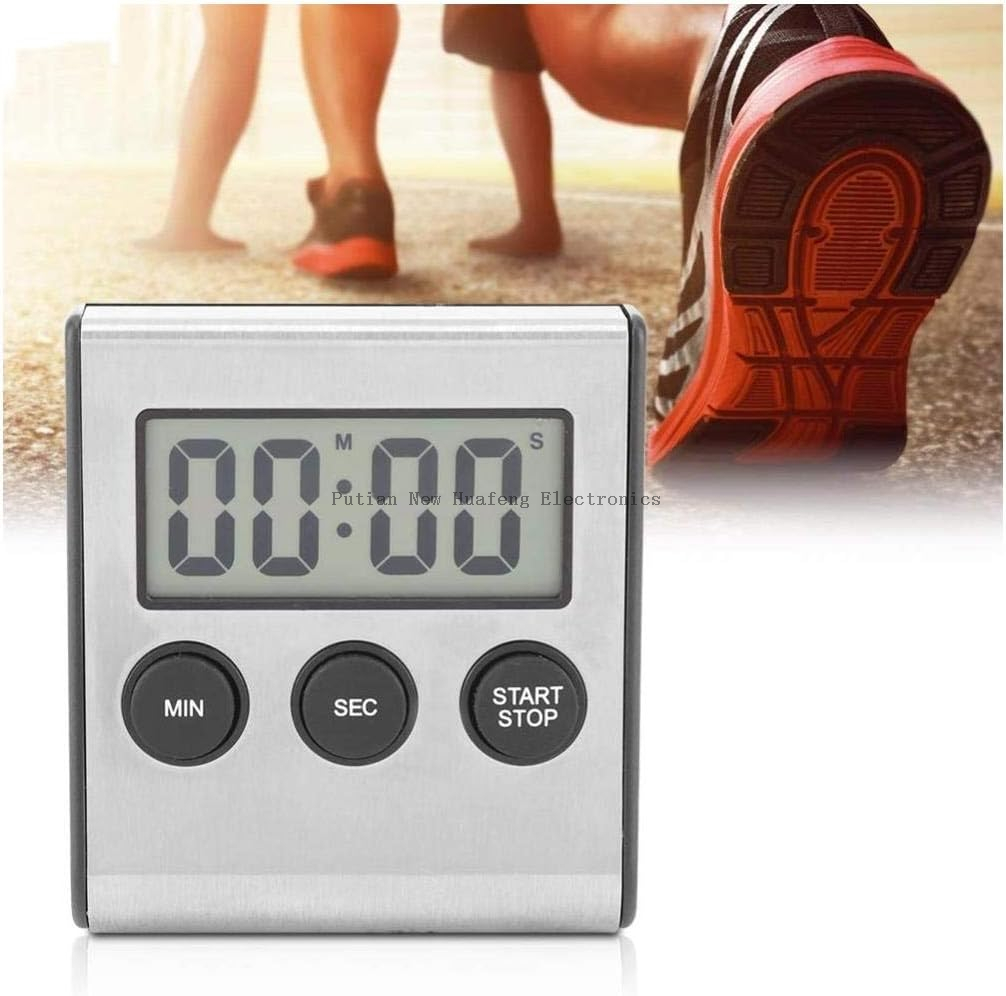 Temporizador digital de cocina Temporizador montado en la pared de escritorio Despertador con alarma Dígito grande con alarma, Dígito grande, Soporte trasero