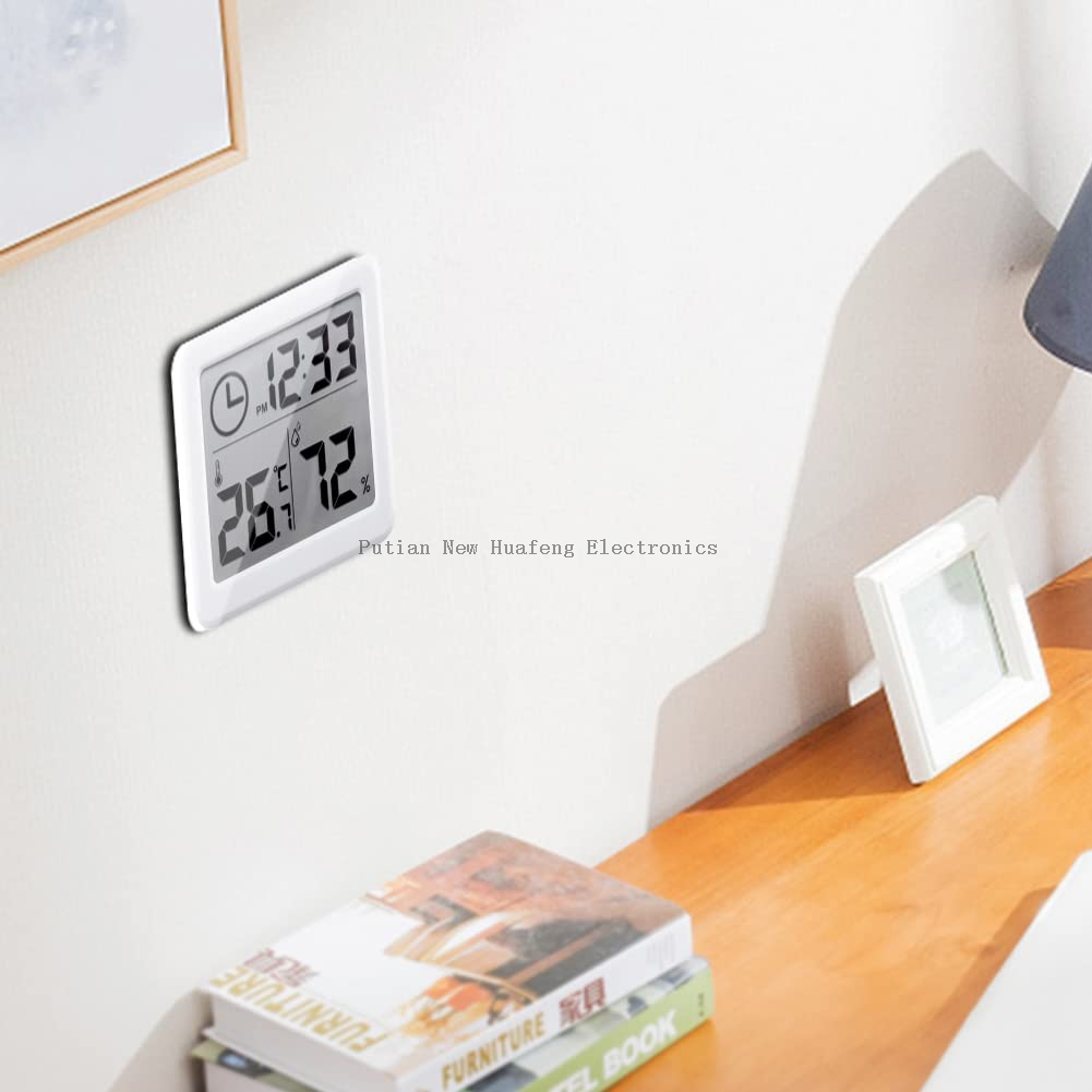 Termómetro interior delgado, pantalla LCD Digital, Sensor de temperatura, medidor de humedad, higrómetro para habitación del hogar, despertador, 2023